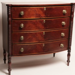 American Sheraton Mahogany Bow Front Chest of Drawers