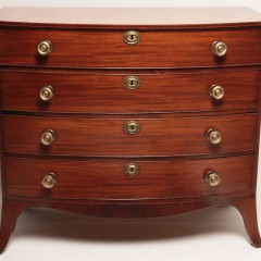 American Mahogany Sheraton Bow Front Chest of Drawers