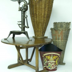 19th C. French Wine Tasting TAble and Harvesting Equipment