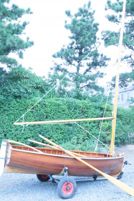Hand Crafted Mahogany & Oak Going Ashore Row Boat
