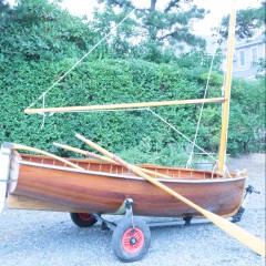 Hand Crafted Mahogany & Oak Going Ashore Row Boat