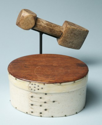 19th C. Sailor Made Whalebone Ditty Box and Seam Rubber