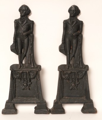 Pair of 19th C. George Washington Andirons