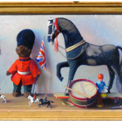 Sid Willis Oil on Panel "Military Triptych"