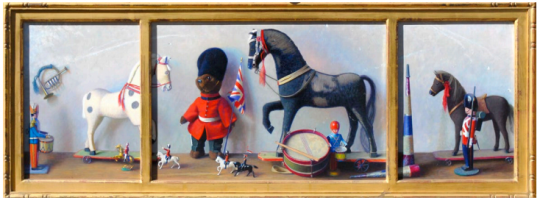 Sid Willis Oil on Panel "Military Triptych"