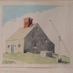 Doris and Richard Beer Watercolor "Oldest House"