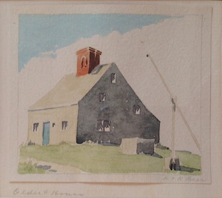 Doris and Richard Beer Watercolor "Oldest House"