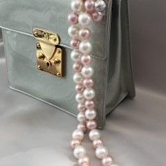 White South Sea and Pink Fresh Water Pearl Graduated Necklace