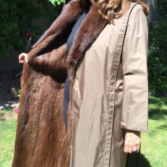 Saks Fifth Avenue Mink and Beaver Lined Rain Coat