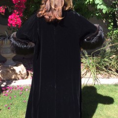 Vintage Black Velvet Swing Coat