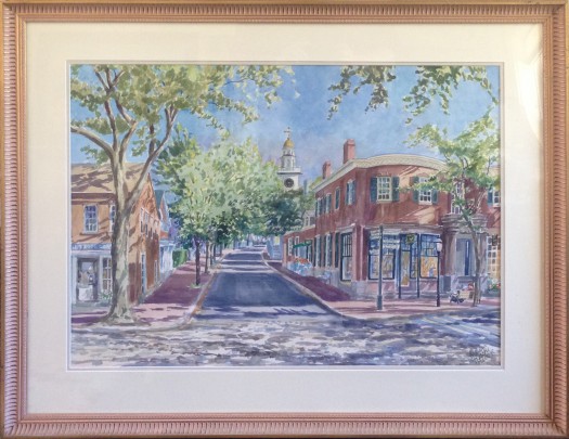 William Welch Watercolor on Paper "5:17 on Main Street"