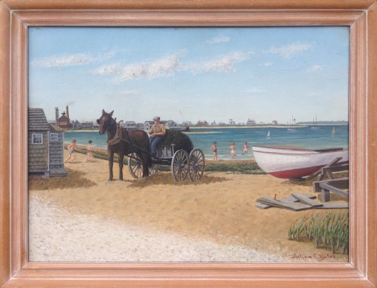 Julian E. Yates "Gathering Seaweed" Oil on Canvas