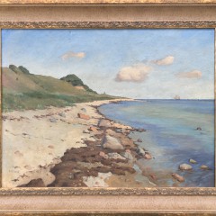 Theodore Bernard Dahl "Shoreline Seascape" Oil on Canvas