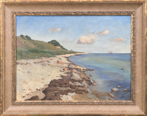 Theodore Bernard Dahl "Shoreline Seascape" Oil on Canvas