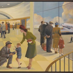 Jackie Osborn "La Guardia American Airlines Terminal" Acrylic on Canvas