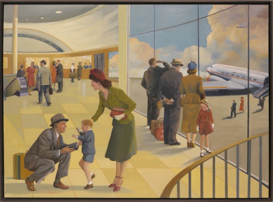 Jackie Osborn "La Guardia American Airlines Terminal" Acrylic on Canvas