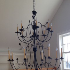 Two Tier Black Iron Chandelier