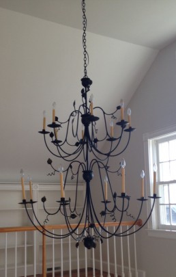 Two Tier Black Iron Chandelier
