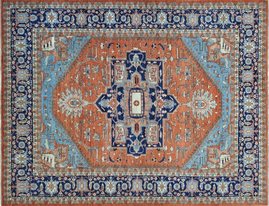 Hand Woven Wool Heriz Design Carpet