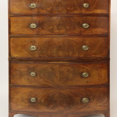 George III Mahogany Bow Front Chest-on-Chest