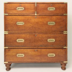 English Brass Mounted Oak Campaign Chest