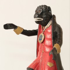 Folk Art Polychrome Carved Wood Model of a Hurdy Gurdy Monkey