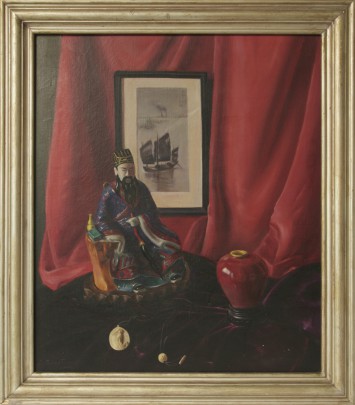 Frederick Thompson "Asian Artifacts Still Life" Oil on Canvas