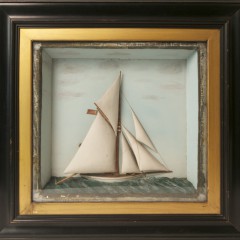 19th Century Shadow Box of the Sailing Vessel "Defender"