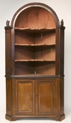 18th Century Barrel Back Corner Cupboard