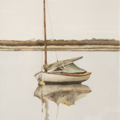 Roy Bailey "Sailboat Moored in Still Waters" Watercolor on Paper