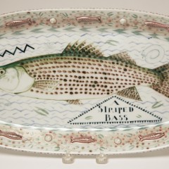 Mara Superior Porcelain Oval Fish Platter "A Striped Bass" Trout