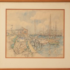 Marie Louise McComb Watercolor on Paper "1930 Wauwinet Dock"