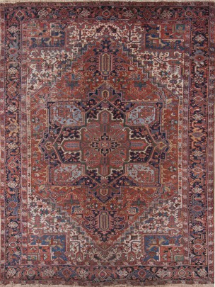 Semi-Antique Hand Woven Heriz Carpet