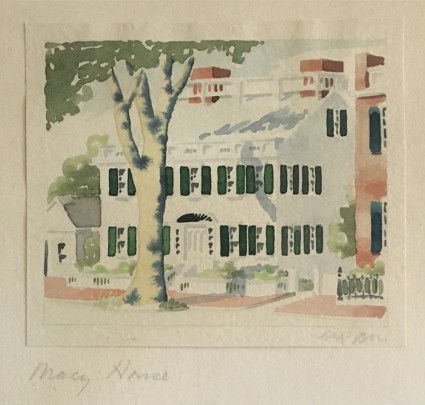 Doris and Richard Beer Nantucket Watercolor on Paper "Macy House"