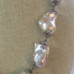 14mm – 30mm Pink Fresh Water Baroque Pearl Necklace