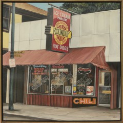 Judith Hearst (American 20th C.) Oil on Canvas "Ice Cream Parlor"