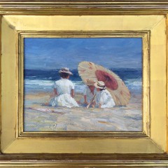 Brian A. Becken Oil on Mahogany Panel "The Seaside"