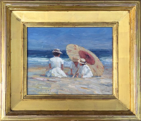 Brian A. Becken Oil on Mahogany Panel "The Seaside"