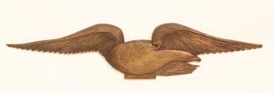 19th Century Carved Wood Spread Winged Eagle Plaque