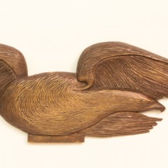 19th Century Carved Wood Spread Winged Eagle Plaque