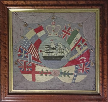 19th Century English Woolie "Portrait of an English Ship"