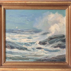 Chester Van Nortwick Oil on Panel "Rough Water"