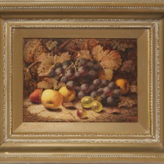 Oliver Clare Oil on Board "Still Life With Grapes"