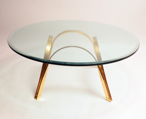 Roger Sprunger for Dunbar Modern Brass Cocktail Table