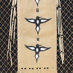 Contemporary Plains Indian Hide and Beaded Design Crow Pipe Bag