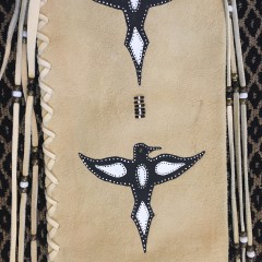 Contemporary Plains Indian Hide and Beaded Design Crow Pipe Bag