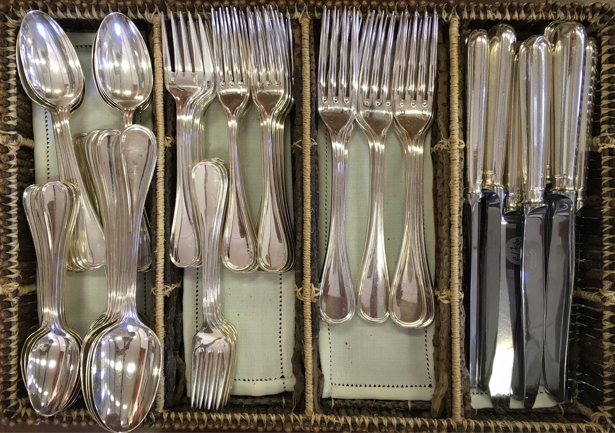 Christofle Christofle France Silver Plated Flatware Service in the