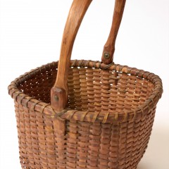 19th Century Square Swing Handle Nantucket Berry Basket