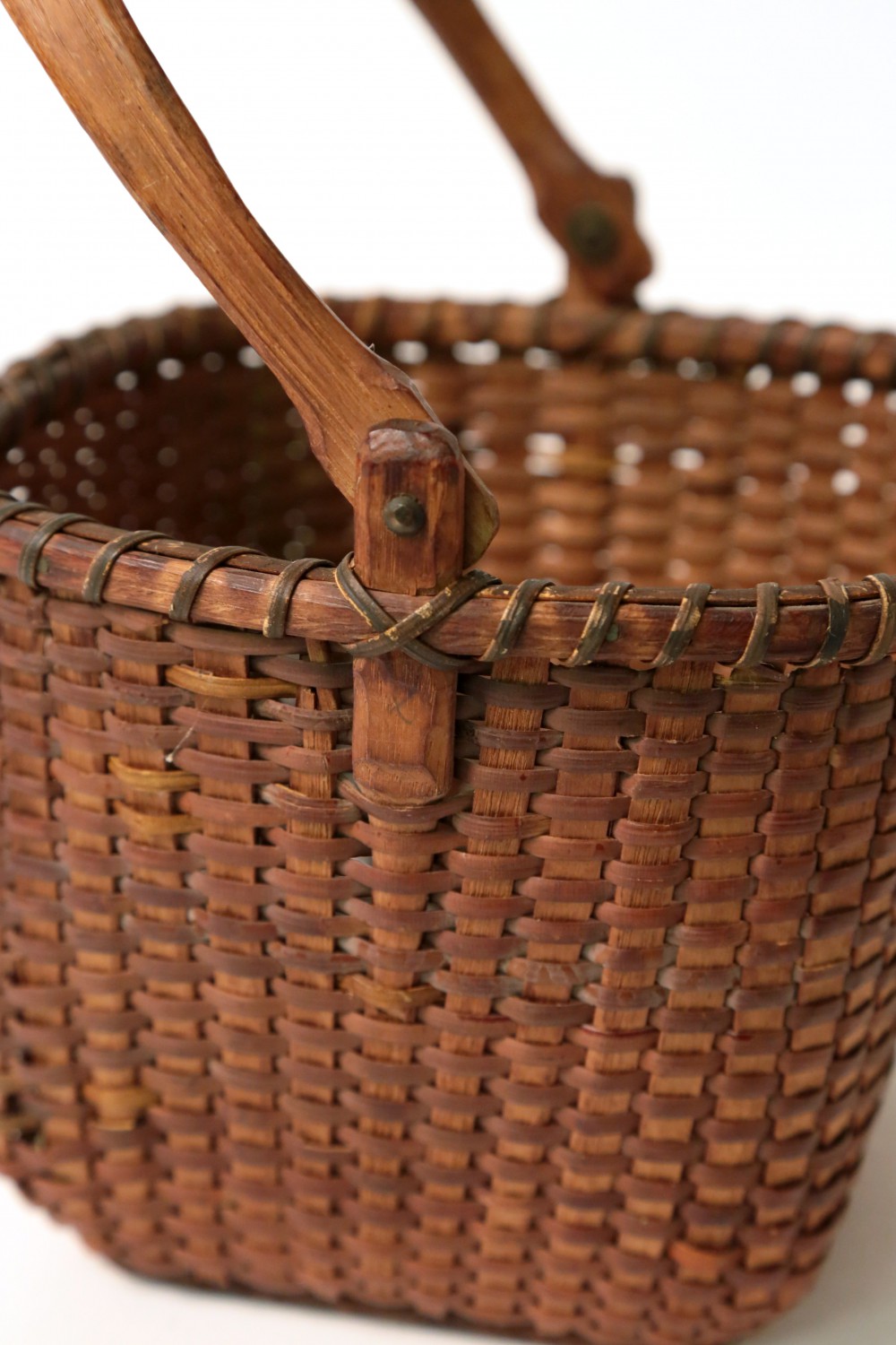 Nantucket Berry Basket 19th Century Square Swing Handle Nantucket