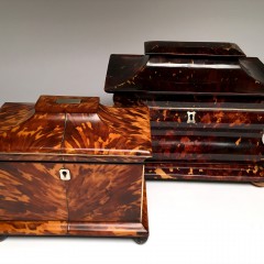 19th Century Tortoiseshell Tea Caddies